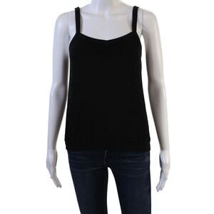 Perfect White Tee Womens Black Cotton Square Neck Camisole Sleeveless Size 8